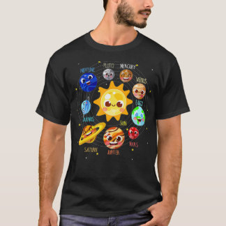 T-shirt Système solaire Planète Pluton spatial enfants Ast