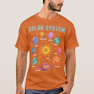 T-shirt Système Solaire Planètes Science Espace Garçons Fi