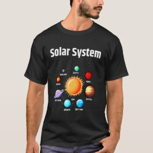 T-shirt Système solaire Planètes Science Space Boys Girls 