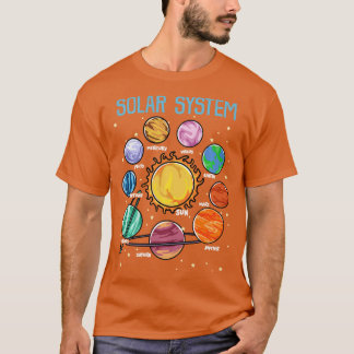 T-shirt Système solaire Planètes Science Space Boys Girls 