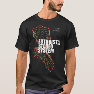 T-shirt Système stéréo futuriste, design Techno. Cadeau po