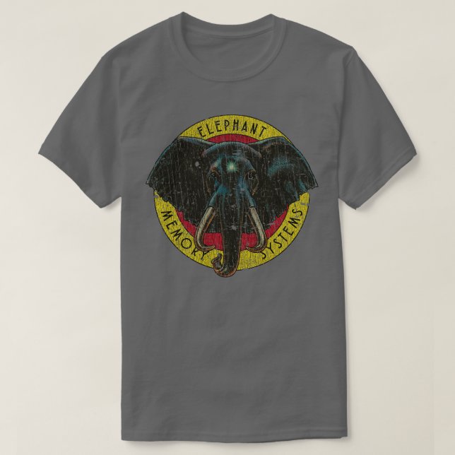 T-shirt Systèmes de mémoire éléphants 1980 (Design devant)