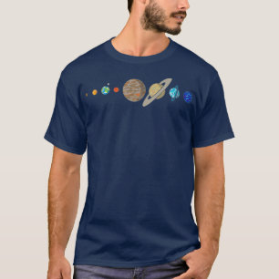 T-shirt Systèmes solaires Planètes Silhouette Conception