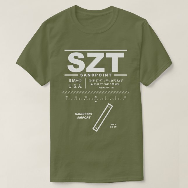 T-shirt SZT de l'aéroport de Sandpoint (Design devant)
