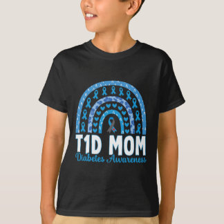 T-shirt T1D Maman Diabète arc-en-ciel Sensibilisation Nove