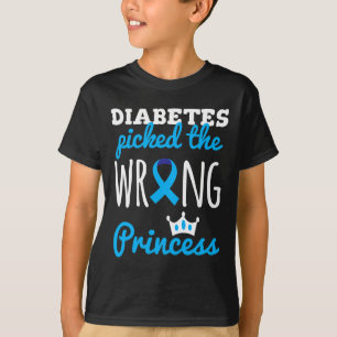 T-shirt T1D Sensibilisation Princesse Filles Diabétique Ru