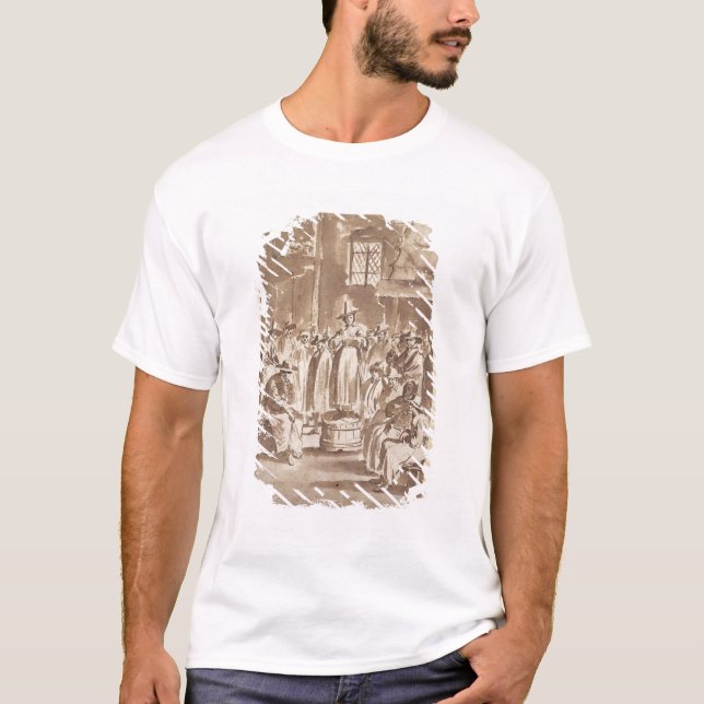 T-shirt T34029 une réunion de prière de quaker (stylo et (Devant)