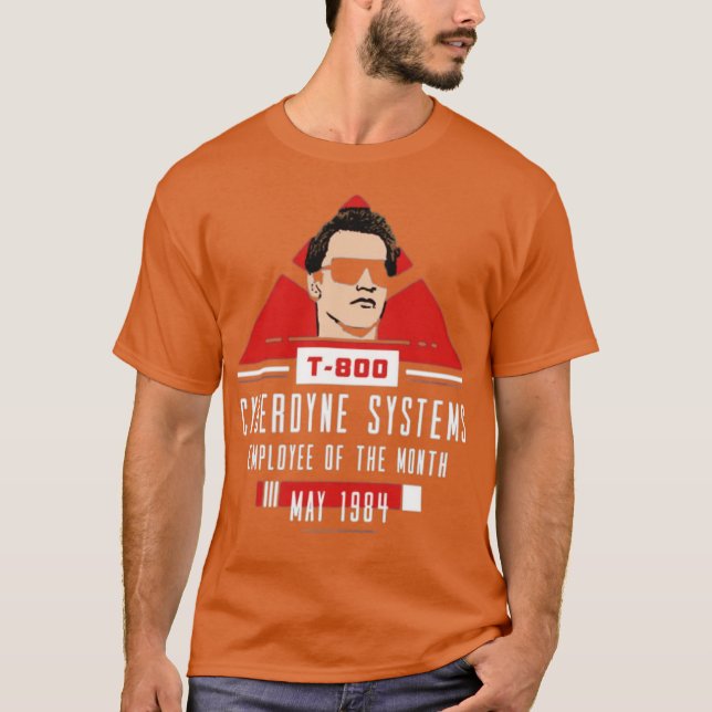 T-shirt T-800 Cyberdyne Systems Employé du mois (Devant)
