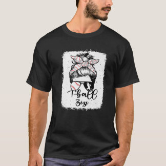 T-shirt T Ball Zizi Vintage Leopard Messy Bun Bleached