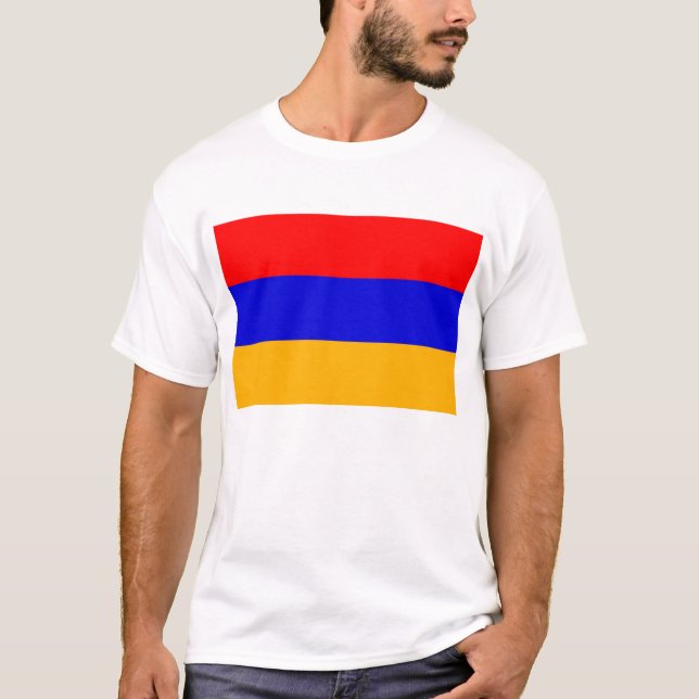 T-shirt T Chemise avec drapeau d'Arménie (Devant)