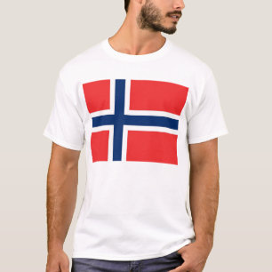T-shirt T Chemise avec Drapeau de Norvège