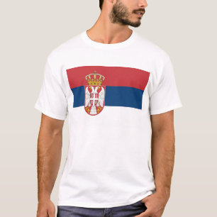T-shirt T Chemise avec Drapeau de Serbie