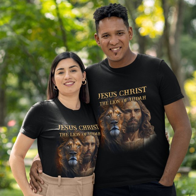 T-shirt T-Chemise Personnalisée Jésus Christ Lion De Juda (Créateur téléchargé)