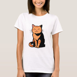T-shirt T - Chemise pour femmes en chat orange