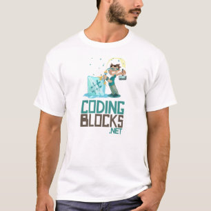 T-shirt T de base des hommes - le codage bloque le logo