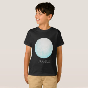 T-shirt T de l'enfant d'aquarelle de planète d'Uranus