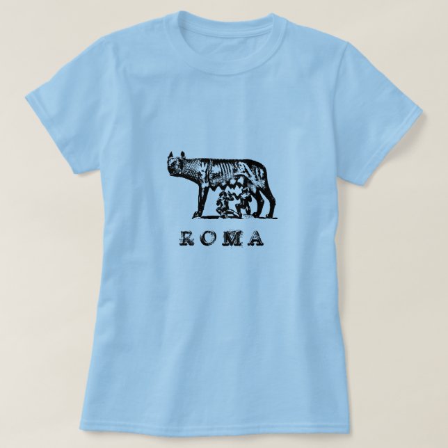 T-shirt T des femmes de -Loup de ROMA (Design devant)