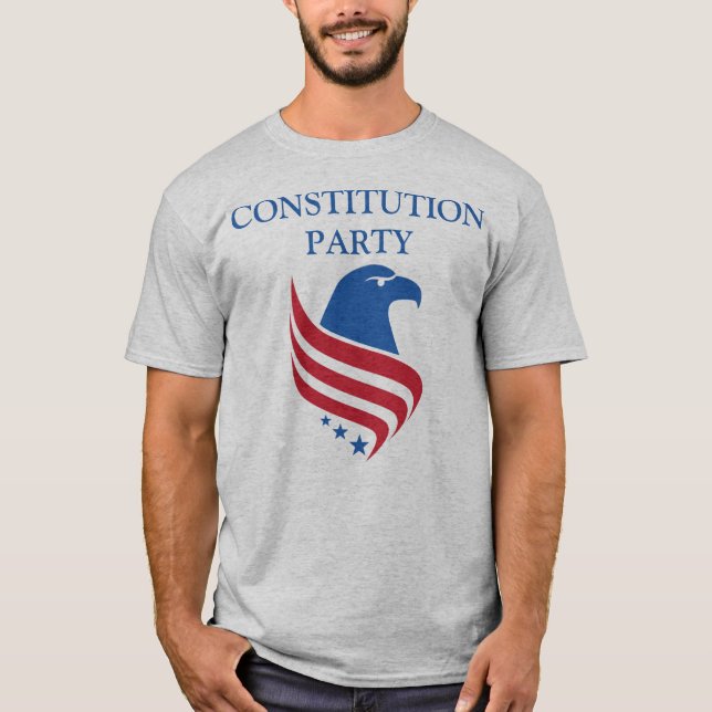 T-shirt T gris des hommes, logo avant (Devant)