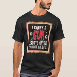 T-shirt T noir je porte un pistolet, vous sélectionne les