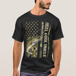 T-shirt T pêche Oncle Walleye Camo Américain Cool