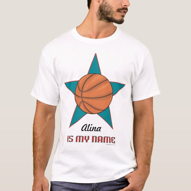 T-shirt T personnalisé du basket-ball de l'enfant… - (Devant)