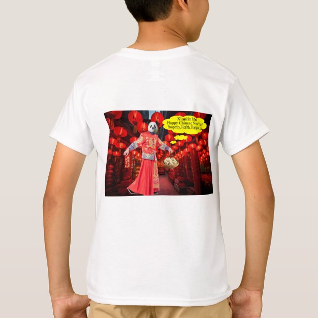 T-shirt t. pour les enfants. Bonne année chinoise. panda/h (Dos)