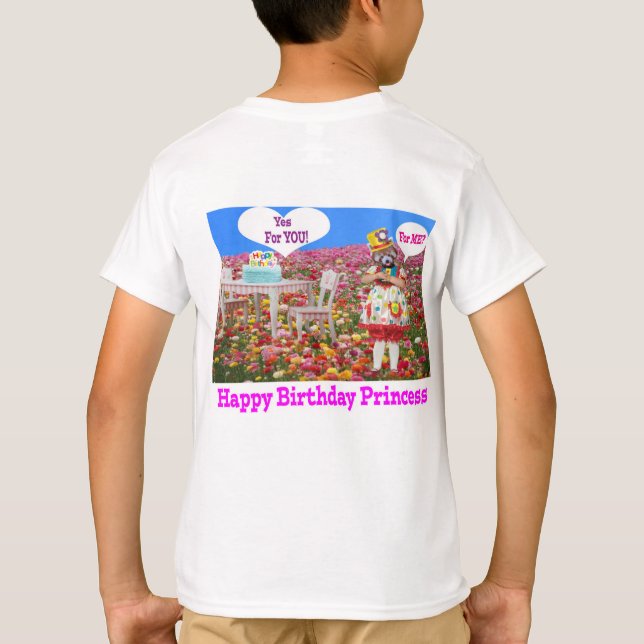 T-shirt t. pour les enfants. Joyeuse princesse d'anniversa (Dos)