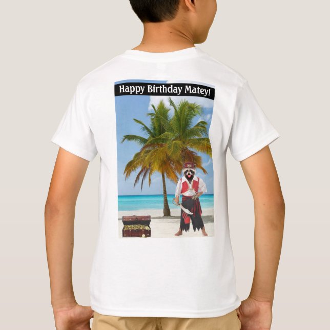 T-shirt t. pour les enfants. Joyeux anniversaire Matey. ra (Dos)