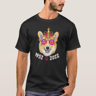 T-shirt T Queen Platinum Jubilé Lunettes de soleil Corgi r