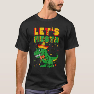 T-shirt T Rex Cinco De Mayo Tyrannosaurus Dinosaur Lit Wi-
