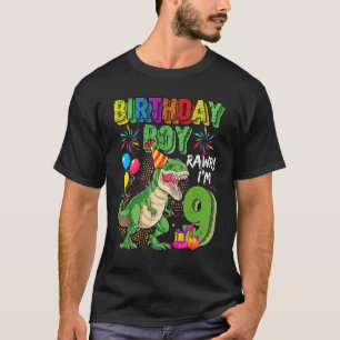 T-shirt T Rex Dinosaur Anniversaire Garçon Rawr Im 9 Anniv