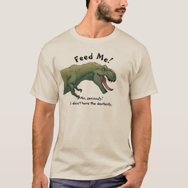 T-shirt T-Rex Dinosaur Me nourrir Hommes (Devant)