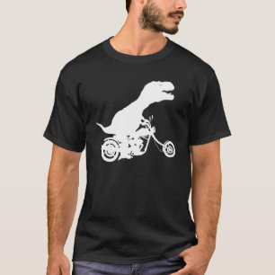 T-shirt T Rex Dinosaur Monter Une Moto À Chopper Pour Sho