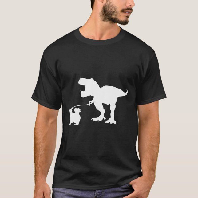 T-shirt T Rex Dinosaur T Rex Marcher Pomera Chien Pomérani (Devant)