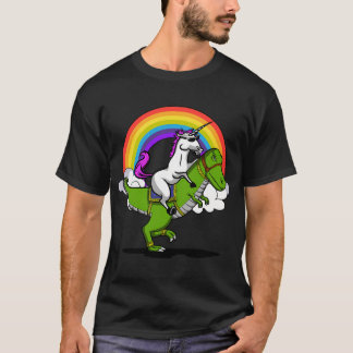 T-shirt T-Rex Dinosaure chevauché par une Licorne