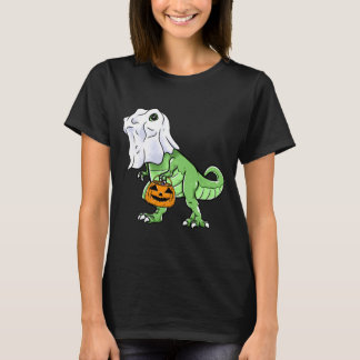 T-shirt T Rex Dinosaure Fantôme Halloween Friandise ou Far