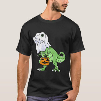 T-shirt T Rex Dinosaure Fantôme Halloween Friandise ou Far