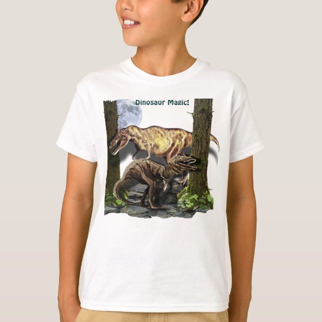 T-shirt T-REX DINOSAURS, ARBRES & LUNE Tee Rex Chemise (Devant)