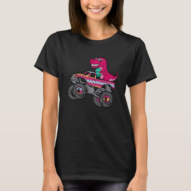 T-shirt T Rex Easter Bunny Dinosaur Boys Monster Truck Kid (Devant)