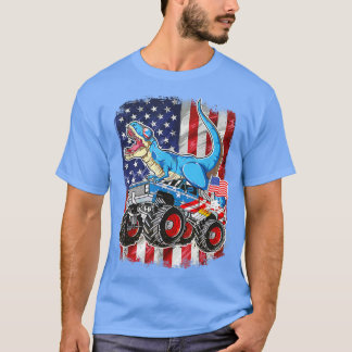 T-shirt T Rex équitation Monster Truck 4 juillet American