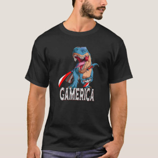 T-shirt T Rex Gaming Gamerica - Drôle Jeu T Rex Gamer 4
