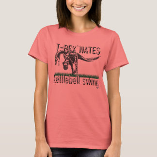 T-shirt T-REX hates kettlebell swing