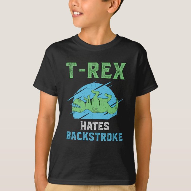 T-shirt T-Rex Hates Retour Baignade Nage Nage Amusant (Devant)