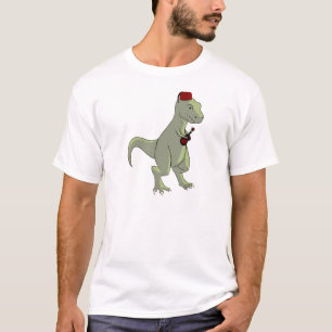 T-shirt T-Rex jouant un tee - shirt d'ukulélé