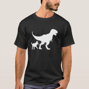 T-shirt T-Rex promenant un chien Drôle de chien de bétail