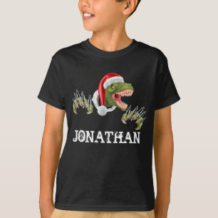 T-shirt T-Rex Santa Claus Dinosaur personnalisé