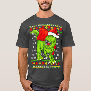 T-shirt T Rex Santa Claus laide pull de Noël