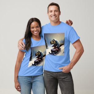T-shirt T Rex Snowmobile