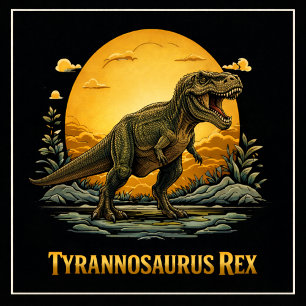 T-shirt T-Rex sous la Lune Préhistorique