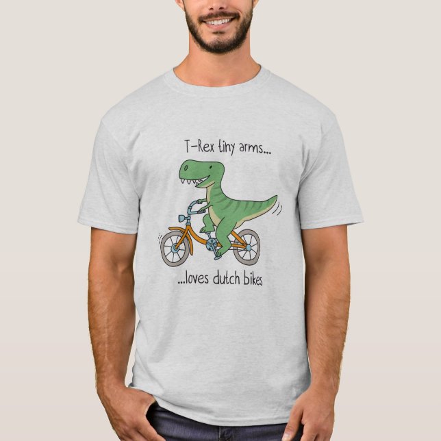 T-shirt T-Rex tiny arms loves dutch bikes (Devant)